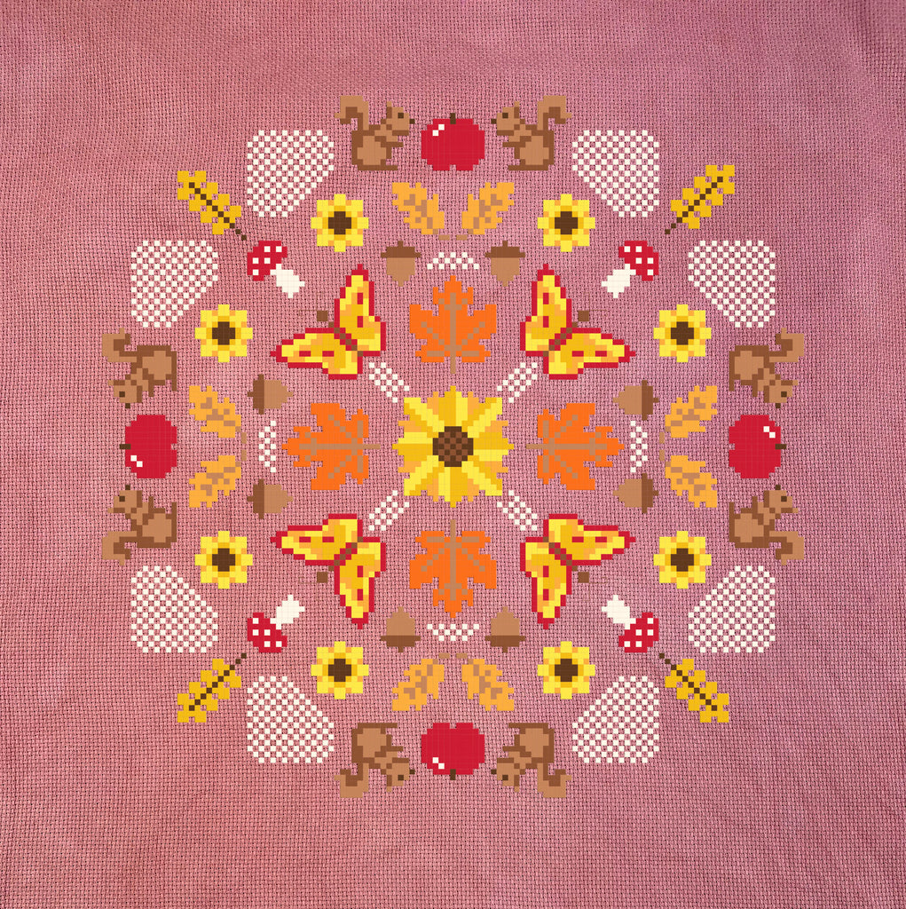 Autumn Mandala Cross Stitch Pattern