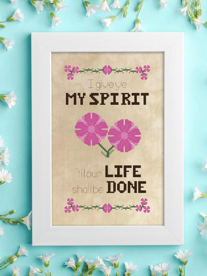 Give My Spirit Cross Stitch Pattern